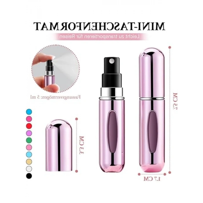 5 ml Alüminyum Gövdeli Seyahat Parfüm Atomizeri, Sızdırmaz ve Kullanışlı