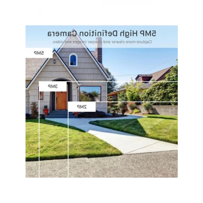 5 MP WiFi Ampul Kamera - 10X Zoom, Gece Görüşü, Hareket Algılama, İki Yönlü Ses