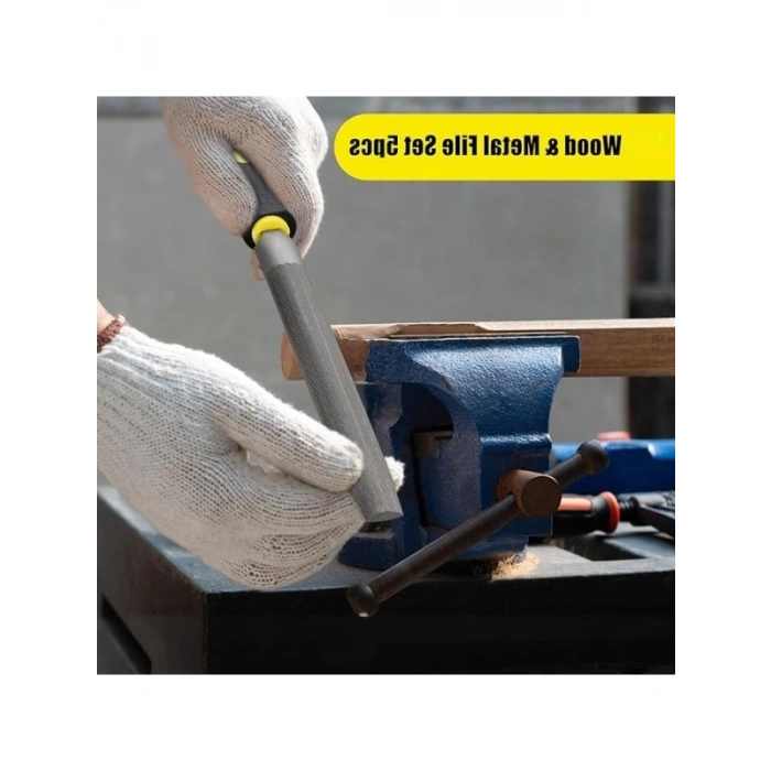 5 Parça Çelik Eğe Seti - Ergonomik Saplı, Dayanıklı