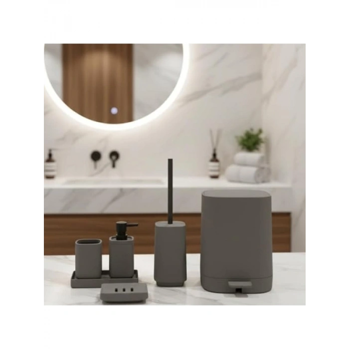 5 Parça Lüks Akrilik Banyo Seti, Mat Yüzey ve Kırılmaya Dayanıklı