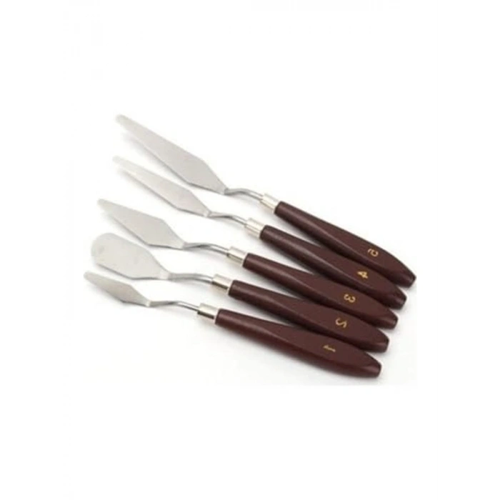 5 Parça Metal Resim Spatula Seti, Farklı Ebat ve Şekillerde Boyama Araçları