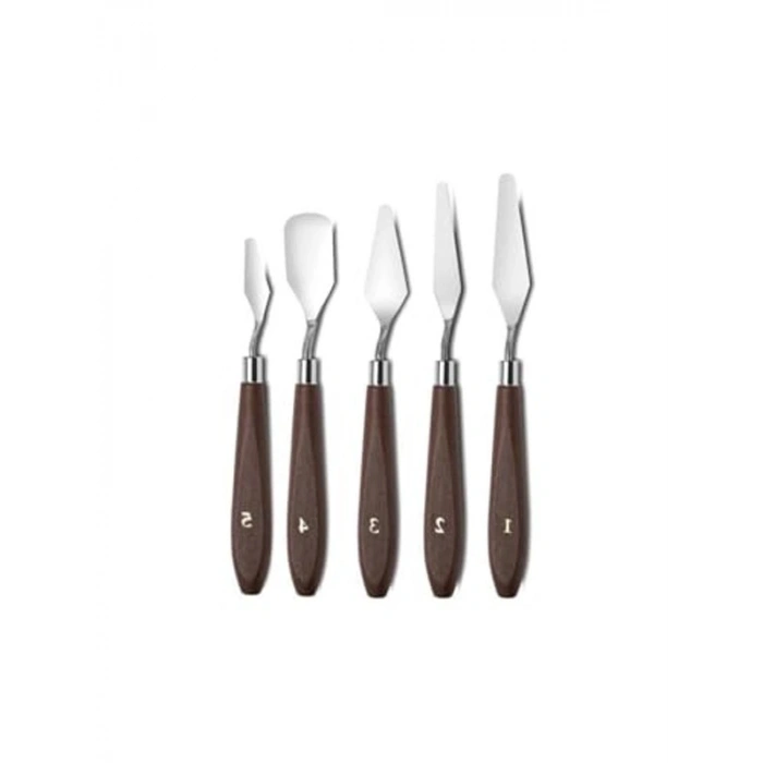 5 Parça Metal Resim Spatula Seti, Farklı Ebat ve Şekillerde Boyama Araçları