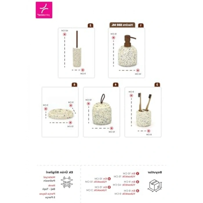 5 Parça Modern Banyo Seti