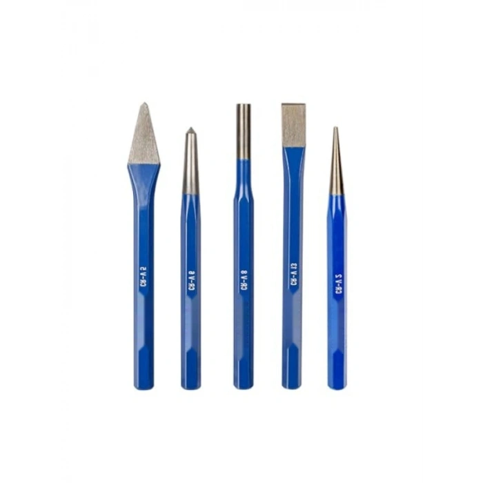 5 Parça Profesyonel Noktalama ve Keski Seti (CR-V Çelik)