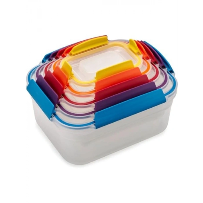 5 Parça Renkli Saklama Kabı Seti, Nest Lock Tasarım