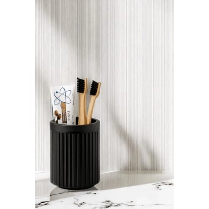 5 Parça Siyah Akrilik Banyo Seti