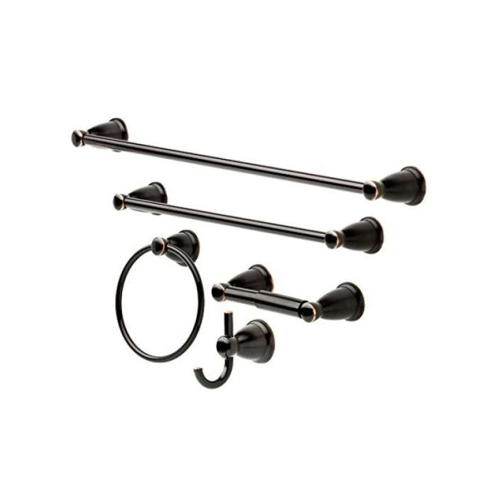 5 Parça Yağlı Bronz Banyo Aksesuar Seti
