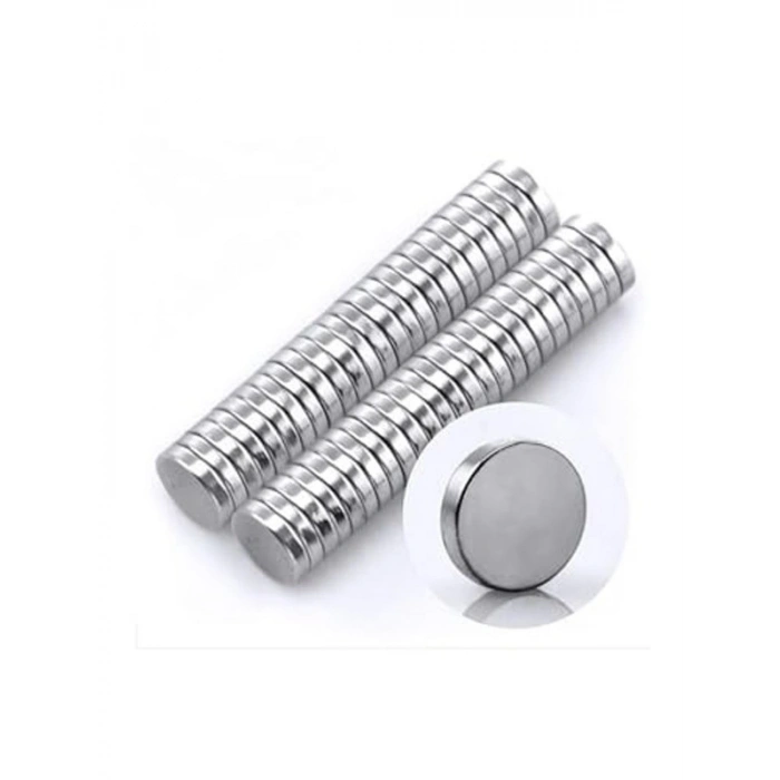 50 Adet 10mm x 2mm Neodyum Mıknatıs, Güçlü Manyetik Etki