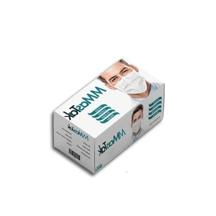 50 Adet Beyaz Cerrahi Maske - Burun Telli Medikal Kullanım