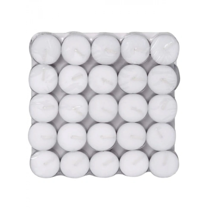 50 Adet Beyaz Tealight Mum Seti