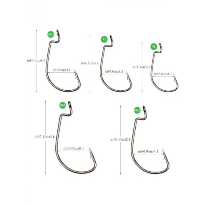 50 Adet Paslanmaz Çelik Balık Olta İğne Seti, Krom Kutuda