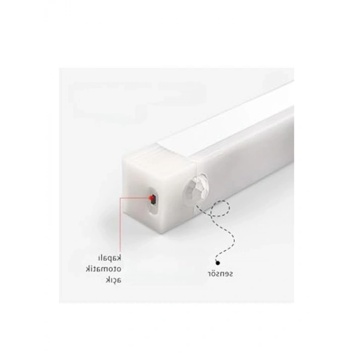 50 cm Beyaz Hareket Sensörlü Şarjlı LED Lamba, Dolap ve Koridor Kullanımı için