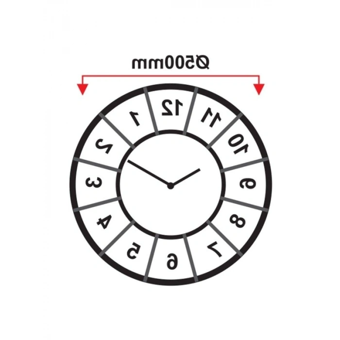 50 cm Çapında Sessiz Duvar Saati – Fındık Renk