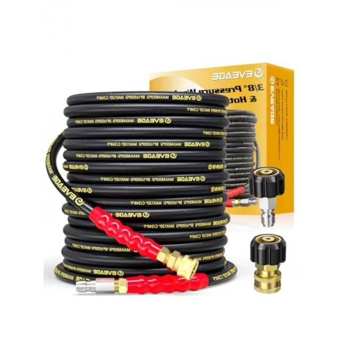 50 ft Yüksek Basınçlı Yıkama Hortumu - 4800 PSI Güçlü Yapı