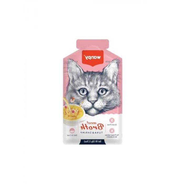 50 Gram Tekli Karidesli Ton Balığı Eti Çorbası, Kedi İçin