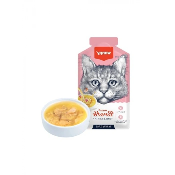50 Gram Tekli Karidesli Ton Balığı Eti Çorbası, Kedi İçin