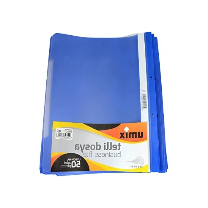 50li Mavi A4 Tellı Dosya, İki Delikli Klasör İçin Uygun