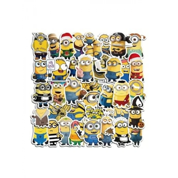 50li Minions Sticker Seti, Laptop ve Tablet İçin Renkli Etiketler