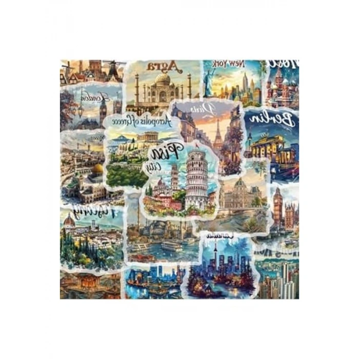 50li Seyahat Posta Sticker Seti, Laptop ve Tablet için