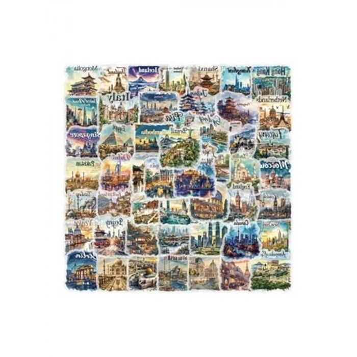 50li Seyahat Posta Sticker Seti, Laptop ve Tablet için