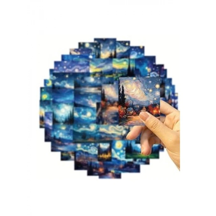 50Li Van Gogh Stickers, Sticker Seti Laptop Notebook Tablet Sticker Seti, 876486841564