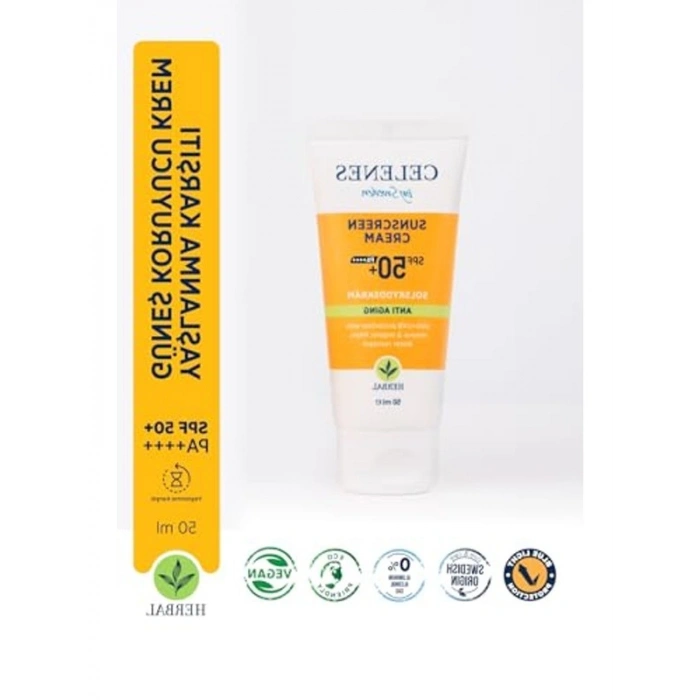 50 ml Celenes Herbal Yaşlanma Karşıtı Güneş Kremi, SPF 50+