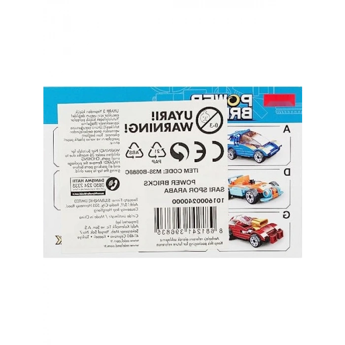 50 Parça Sarı Spor Araba Yapım Seti