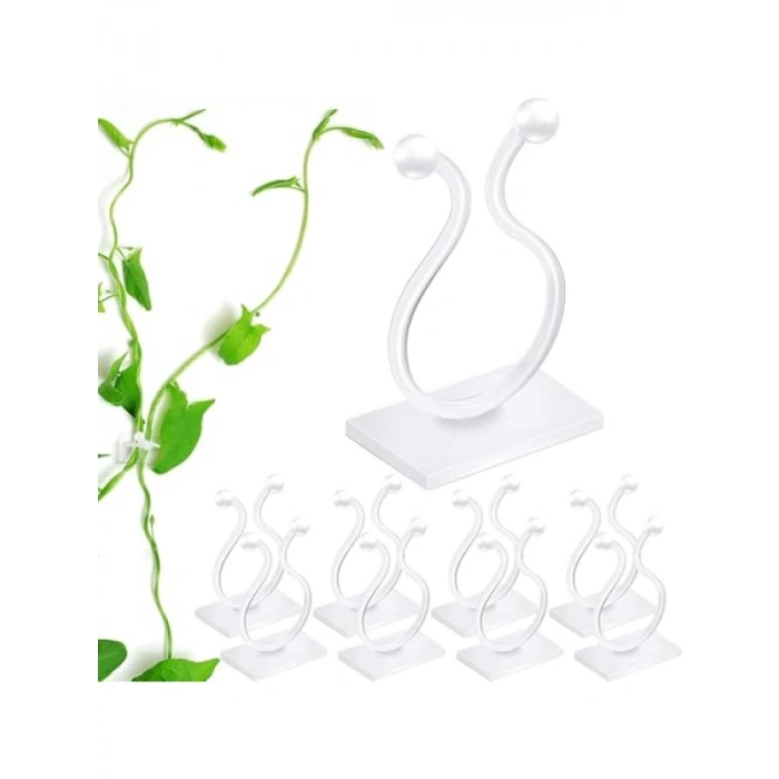 50 Parça Şeffaf Bitki Sabitleme Klipsi, Pratik Yapışkanlı Tasarım