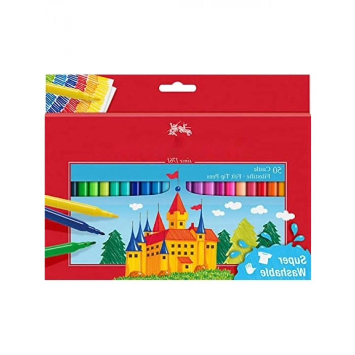 50 Renkli Süper Yıkanabilir Keçeli Kalem Seti