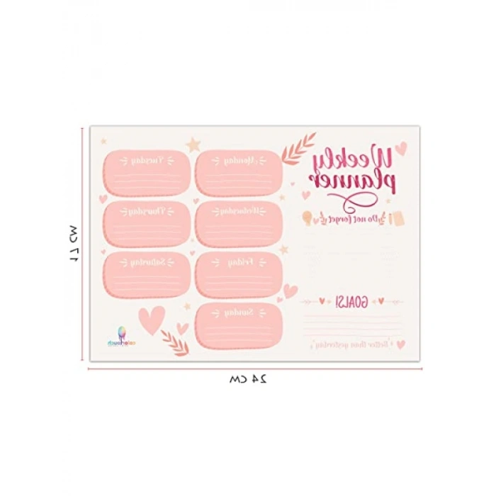 50 Sayfa Tarihsiz Masaüstü Planner Seti, Kalp Temalı