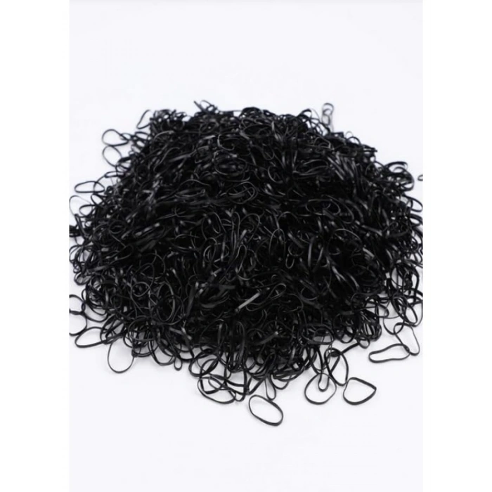 500 Adet Siyah Saç Örgü Lastiği Toka Seti