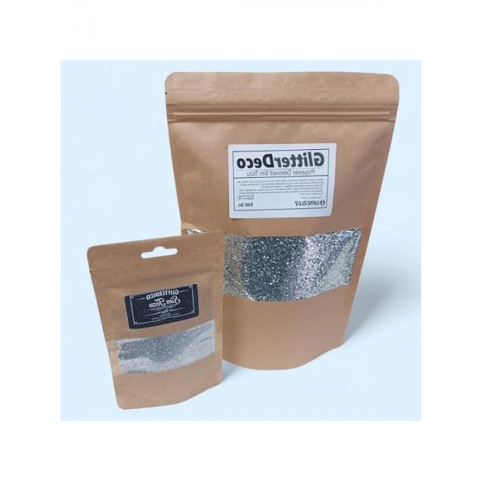 500 Gr Gümüş Glitter Sim, 1 mm Altıgen, Dekoratif Kullanım