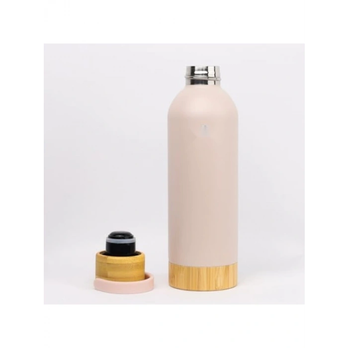 500 ml Kapasiteli Sızdırmaz Matara - Doğal Bambu Taban