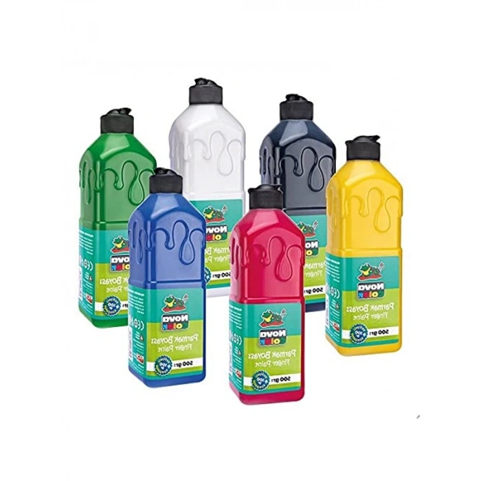 500 ml Parmak Boyası Seti, 6 Renkli Seçenek