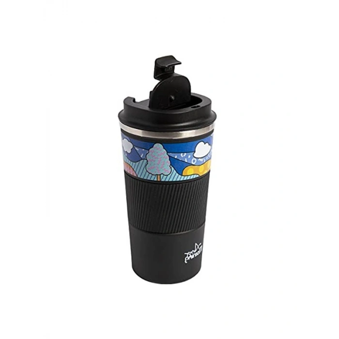 500 ml Paslanmaz Çelik Termos Mug, Siyah Renk