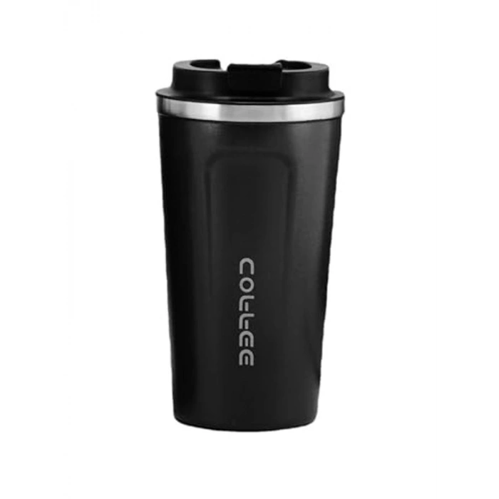 500 ml Siyah Çelik Vakumlu Termos, Kahve El Mug