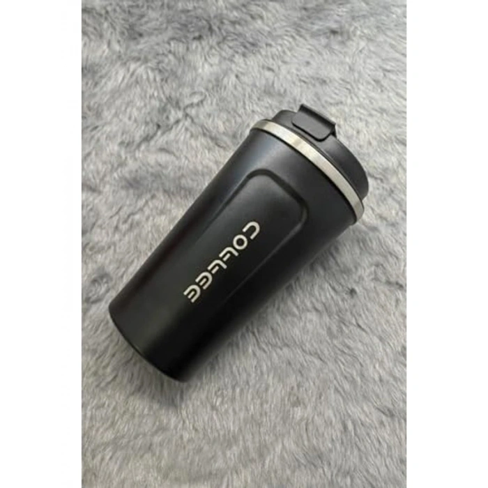 500 ml Siyah Çelik Vakumlu Termos, Kahve El Mug