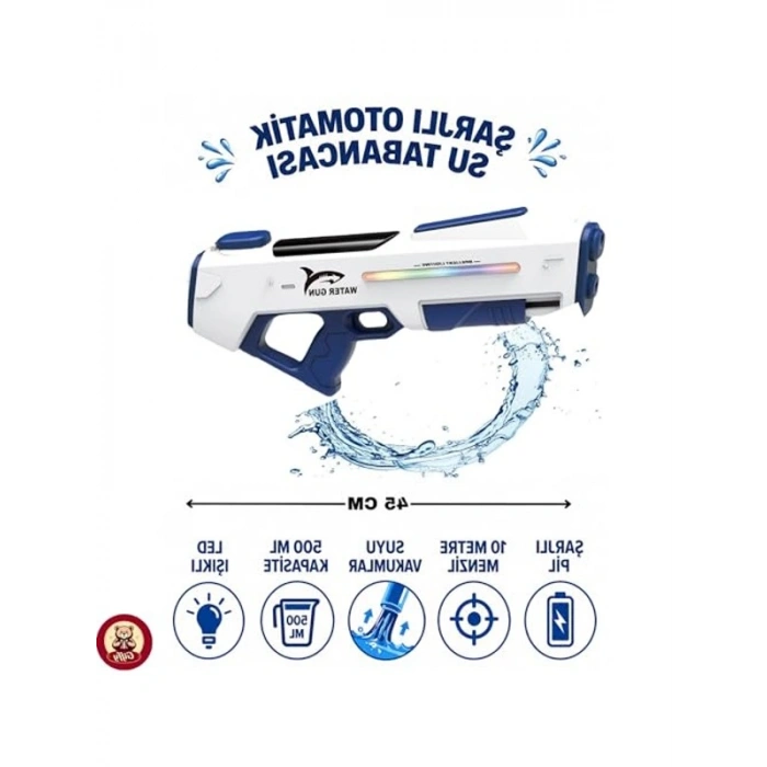 500 ML Su Vakumlu Otomatik Su Tabancası, LED Işıklı Eğlence