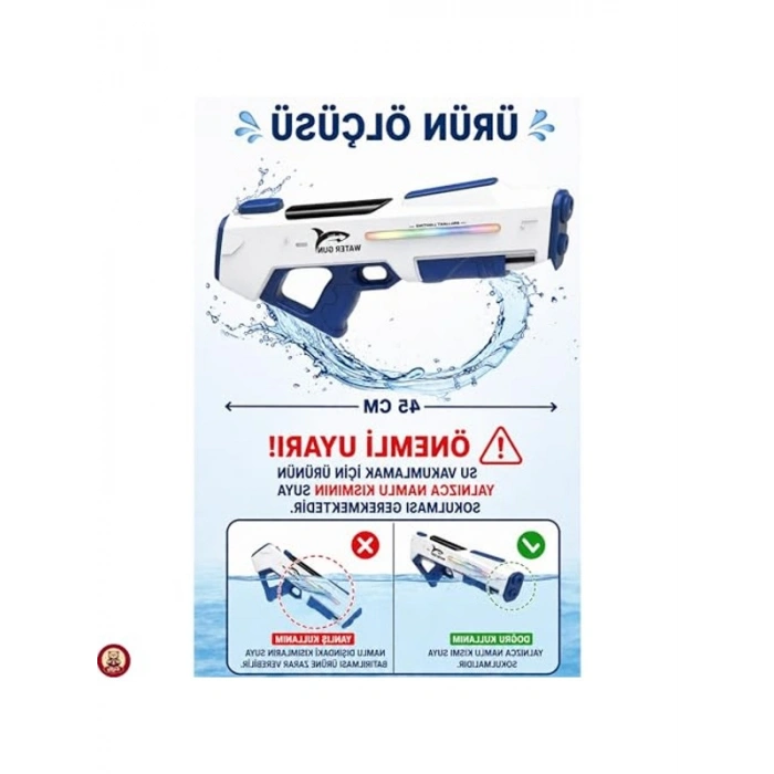 500 ML Su Vakumlu Otomatik Su Tabancası, LED Işıklı Eğlence