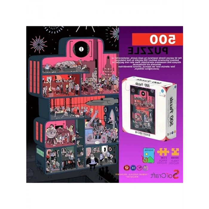 500 Parça Eğlenceli Puzzle - Bu Kulüpte Herkes Var Temalı