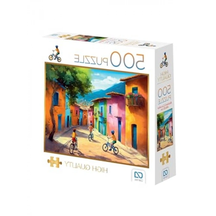 500 Parça Profesyonel Hobi Puzzle, Bisikletli Çocuklar Temalı