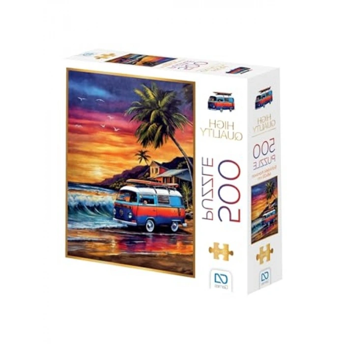 500 Parça Sahildeki Karavan Puzzle, 48x33cm