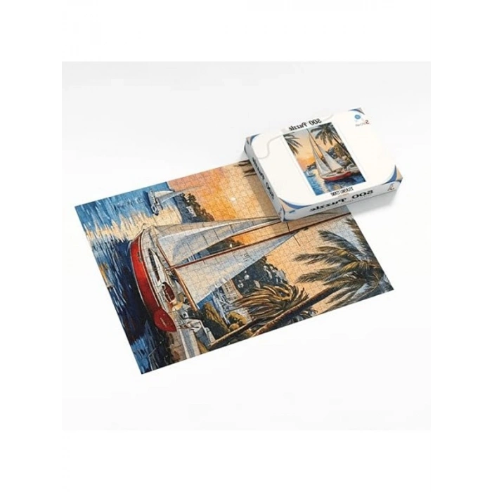 500 Parça Yelkenli Tekne Temalı Puzzle, Eğlenceli Zeka Geliştirme