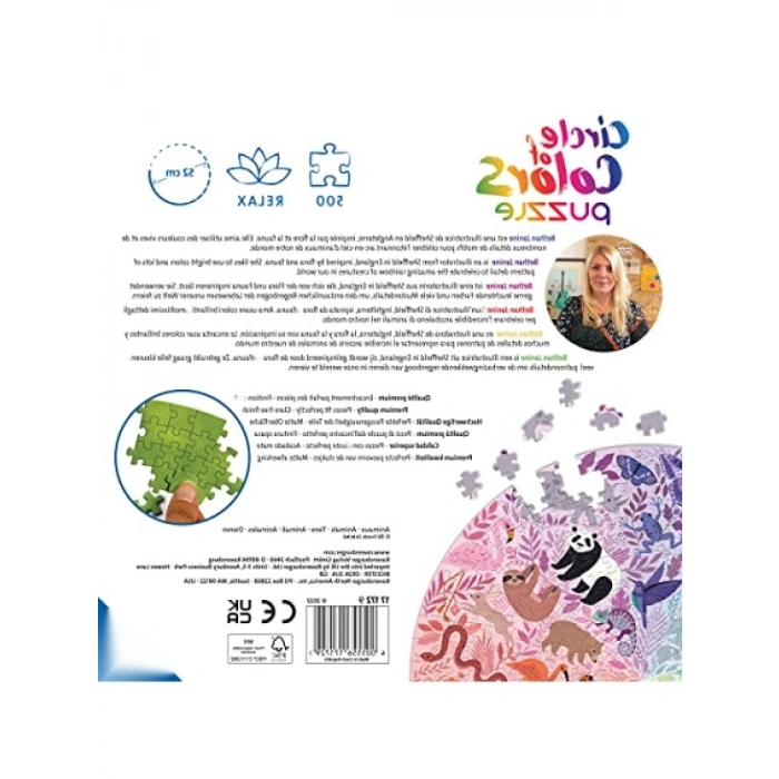 500 Parçalı Renkli Hayvanlar Temalı Daire Puzzle