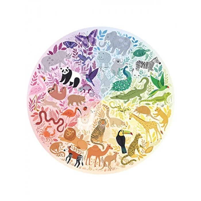 500 Parçalı Renkli Hayvanlar Temalı Daire Puzzle