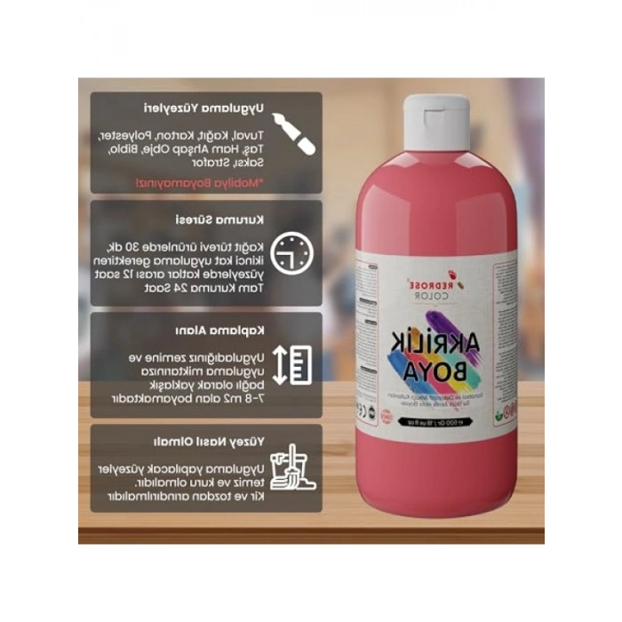 500gr Pembe Akrilik Boya - Yüksek Kalite