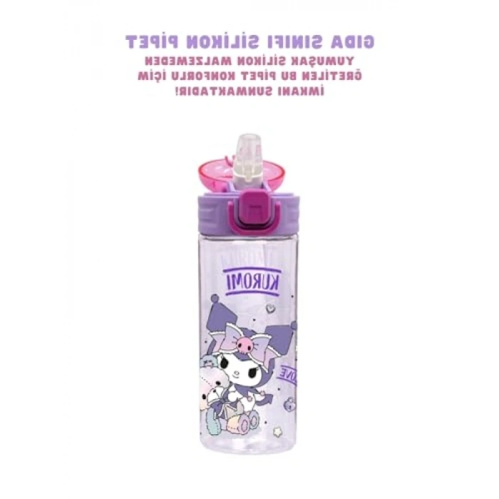 500ml Kapasiteli Kilitlenebilir Su Matarası - Pembe-Mor