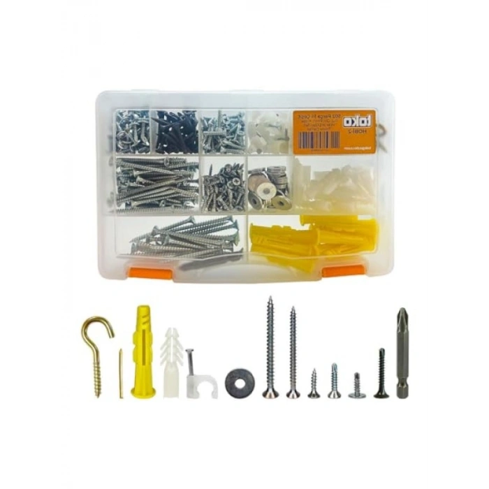 502 Parça Hobi Seti - Pul, Çivi, Vida ve Dübel