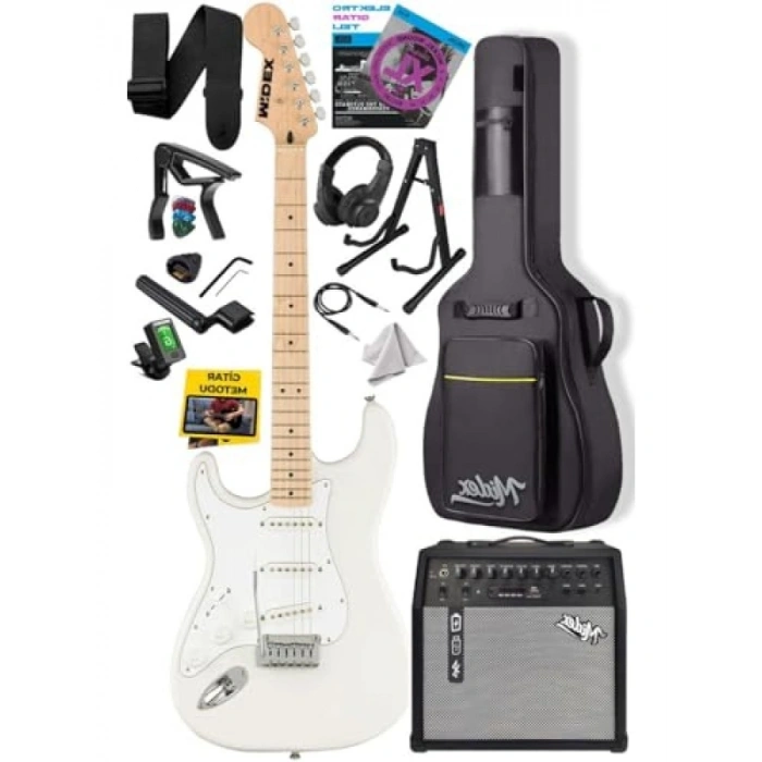 50W Amfili Elektro Gitar Seti - Maple Klavye SSS