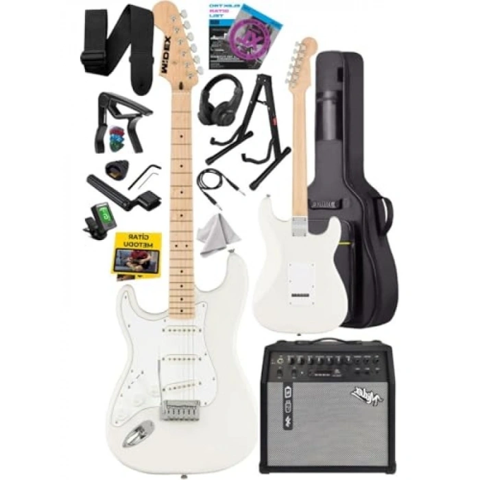 50W Amfili Elektro Gitar Seti - Maple Klavye SSS